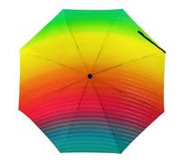 Hearda Manual Umbrella Windproof Strong, Colorful Style 8 Ribs Folding Sun Umbrellas UV Portable Umbrella Waterproof Windproof Travel Umbrella Lightweight for Women Man Kids (Rainbow 1)