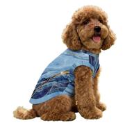 Hearda Marble Style Lightweight Dog Cooling Vest, Breathable Ice Silk Dog Cooling Coat, Summer Sun Protection Jacket for Puppy Small Medium Pet&Cats Walking Hiking Outdoor (Blue,L)