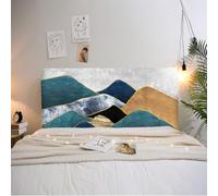 Hearda Marble Texture Bed Headboard Cover, All-inclusive Universal Dustproof Protector Cover, Elastic Headboard Slipcover Modern Bed Head Cover For Bedroom Decor, Washable (120cm,Aqua)