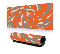 Hearda Mouse Mat,3D Abstract Swirls Style Gaming Mouse Pad, Large Mouse Mat,Mousepad with Stitched Edges, Non-Slip Rubber Base Mouse Pads for Office & Home (600x300x3mm,Orange)