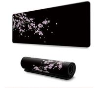 Hearda Mouse Mat, 3D Black Sakura Gaming Mouse Pad, Large Mouse Mat, Mousepad with Stitched Edges, Non-Slip Rubber Base Mouse Pads for Office & Home (Purple,700x300x3mm)