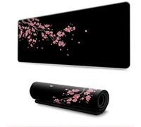 Hearda Mouse Mat, 3D Black Sakura Gaming Mouse Pad, Large Mouse Mat, Mousepad with Stitched Edges, Non-Slip Rubber Base Mouse Pads for Office & Home (Rose red,700x300x3mm)