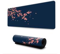 Hearda Mouse Mat, 3D Black Sakura Gaming Mouse Pad, Large Mouse Mat, Mousepad with Stitched Edges, Non-Slip Rubber Base Mouse Pads for Office & Home (Navy blue,900x400x3mm)