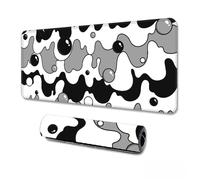Hearda Mouse Mat, 3D Classic Bubble Fluid Gaming Mouse Pad, Large Mouse Mat, Mousepad with Stitched Edges, Non-Slip Rubber Base Mouse Pads for Office & Home (1000x500x3mm,Black)