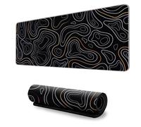 Hearda Mouse Mat, 3D Classic Lines Gaming Mouse Pad, Large Mouse Mat, Mousepad with Stitched Edges, Non-Slip Rubber Base Mouse Pads for Office & Home (Black 4,900x400x3mm)