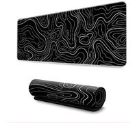 Hearda Mouse Mat, 3D Classic Lines Gaming Mouse Pad, Large Mouse Mat, Mousepad with Stitched Edges, Non-Slip Rubber Base Mouse Pads for Office & Home (Black 2,1000x500x3mm)
