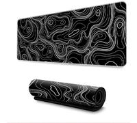 Hearda Mouse Mat, 3D Classic Lines Gaming Mouse Pad, Large Mouse Mat, Mousepad with Stitched Edges, Non-Slip Rubber Base Mouse Pads for Office & Home (Black 3,700x300x3mm)