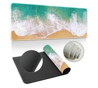 Hearda Mouse Mat, 3D The Vast Ocean Gaming Mouse Pad, Large Mouse Mat, Mousepad with Stitched Edges, Non-Slip Rubber Base Mouse Pads for Office & Home (900x400x3mm,Beach)