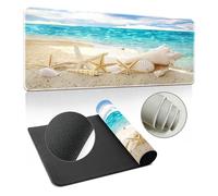 Hearda Mouse Mat, 3D The Vast Ocean Gaming Mouse Pad, Large Mouse Mat, Mousepad with Stitched Edges, Non-Slip Rubber Base Mouse Pads for Office & Home (600x300x3mm,Shells)