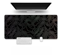 Hearda Mouse Mat, Black Fluid Pattern Gaming Mouse Pad, Large Mouse Mat, Mousepad with Stitched Edges, Non-Slip Rubber Base Mouse Pads for Office & Home (600x300x3mm,Black 9)