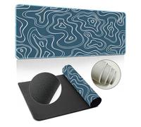 Hearda Mouse Mat, Colorful Contour Lines Gaming Mouse Pad, Large Mouse Mat, Mousepad with Stitched Edges, Non-Slip Rubber Base Mouse Pads for Office & Home (800x300x3mm,Gray-blue)