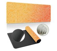 Hearda Mouse Mat, Colorful Contour Lines Gaming Mouse Pad, Large Mouse Mat, Mousepad with Stitched Edges, Non-Slip Rubber Base Mouse Pads for Office & Home (600x300x3mm,Yellow)