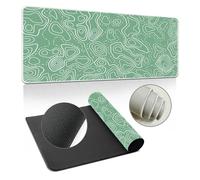 Hearda Mouse Mat, Colorful Contour Lines Gaming Mouse Pad, Large Mouse Mat, Mousepad with Stitched Edges, Non-Slip Rubber Base Mouse Pads for Office & Home (900x400x3mm,Green)