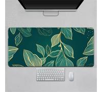 Hearda Mouse Mat, Elegant Floral Art Gaming Mouse Pad, Large Mouse Mat, Mousepad with Stitched Edges, Non-Slip Rubber Base Mouse Pads for Office & Home (Green,600x300x3mm)