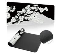 Hearda Mouse Mat, Japanese Sakura Gaming Mouse Pad, Large Mouse Mat, Mousepad with Stitched Edges, Non-Slip Rubber Base Mouse Pads for Office & Home (Gray,800x300x3mm)