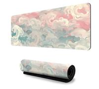 Hearda Mouse Mat, Japanese Style Anime Landscape Gaming Mouse Pad, Large Mouse Mat, Advanced Mousepad with Stitched Edges, Non-Slip Rubber Base Mouse Pads for Office & Home (600x300x3mm,Cloud)