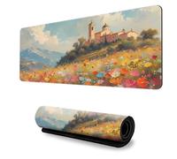 Hearda Mouse Mat, Japanese Style Anime Landscape Gaming Mouse Pad, Large Mouse Mat, Advanced Mousepad with Stitched Edges, Non-Slip Rubber Base Mouse Pads for Office & Home (900x400x3mm,Pastoral)