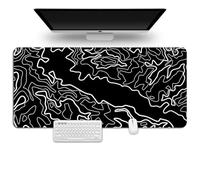 Hearda Mouse Mat, Lines and Patterns Gaming Mouse Pad, Large Mouse Mat, Mousepad with Stitched Edges, Non-Slip Rubber Base Mouse Pads for Office & Home (Black 2,1000x500x3mm)