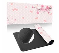 Hearda Mouse Mat, Multi-Color Sakura Gaming Mouse Pad, Large Mouse Mat, Mousepad with Stitched Edges, Non-Slip Rubber Base Mouse Pads for Office & Home (600x300x3mm,Light pink)