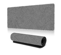 Hearda Mouse Mat, Multi-Colored Abstract Lines Gaming Mouse Pad, Large Mouse Mat, Mousepad with Stitched Edges, Non-Slip Rubber Base Mouse Pads for Office & Home (600x300x3mm,Gray 2)