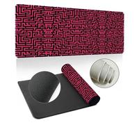 Hearda Mouse Mat, Multicolor Maze Gaming Mouse Pad, Large Mouse Mat, Mousepad with Stitched Edges, Non-Slip Rubber Base Mouse Pads for Office & Home (1000x500x3mm,Rose-red)