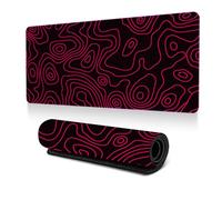 Hearda Mouse Mat, Multicolor Texture Gaming Mouse Pad, Large Mouse Mat, Mousepad with Stitched Edges, Non-Slip Rubber Base Mouse Pads for Office & Home (1000x500x3mm,Red)