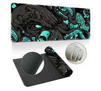 Hearda Mouse Mat, Octopus Print Gaming Mouse Pad, Large Mouse Mat, Mousepad with Stitched Edges, Non-Slip Rubber Base Mouse Pads for Office & Home (Green,1000x500x3mm)