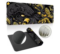 Hearda Mouse Mat, Octopus Print Gaming Mouse Pad, Large Mouse Mat, Mousepad with Stitched Edges, Non-Slip Rubber Base Mouse Pads for Office & Home (Yellow,700x300x3mm)