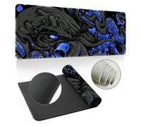 Hearda Mouse Mat, Octopus Print Gaming Mouse Pad, Large Mouse Mat, Mousepad with Stitched Edges, Non-Slip Rubber Base Mouse Pads for Office & Home (Blue,800x300x3mm)