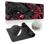 Hearda Mouse Mat, Octopus Print Gaming Mouse Pad, Large Mouse Mat, Mousepad with Stitched Edges, Non-Slip Rubber Base Mouse Pads for Office & Home (Red,1200x600x3mm)