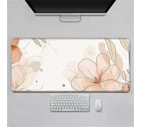 Hearda Mouse Mat, Pastoral Flowers Art Gaming Mouse Pad, Large Mouse Mat, Mousepad with Stitched Edges, Non-Slip Rubber Base Mouse Pads for Office & Home (Orange,600x300x3mm)