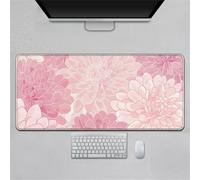 Hearda Mouse Mat, Pastoral Flowers Art Gaming Mouse Pad, Large Mouse Mat, Mousepad with Stitched Edges, Non-Slip Rubber Base Mouse Pads for Office & Home (Pink,800x300x3mm)