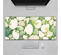 Hearda Mouse Mat, Pastoral Flowers Art Gaming Mouse Pad, Large Mouse Mat, Mousepad with Stitched Edges, Non-Slip Rubber Base Mouse Pads for Office & Home (Stone,800x300x3mm)