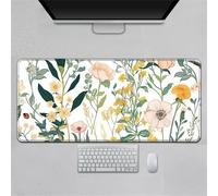 Hearda Mouse Mat, Scandinavian Style Gaming Mouse Pad, Large Mouse Mat, Mousepad with Stitched Edges, Non-Slip Rubber Base Mouse Pads for Office & Home (Flower 5,800x300x3mm)