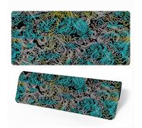 Hearda Mouse Mat, Technology Laser Print Gaming Mouse Pad, Large Mouse Mat, Mousepad with Stitched Edges, Non-Slip Rubber Base Mouse Pads for Office & Home (Aqua,600x300x3mm)