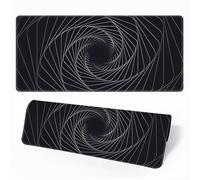 Hearda Mouse Mat, Technology Laser Print Gaming Mouse Pad, Large Mouse Mat, Mousepad with Stitched Edges, Non-Slip Rubber Base Mouse Pads for Office & Home (Black,600x300x3mm)