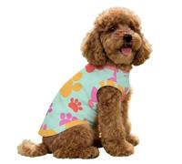 Hearda Paw Print Pattern Lightweight Dog Cooling Vest, Breathable Ice Silk Dog Cooling Coat, Summer Sun Protection Jacket for Puppy Small Medium Pet&Cats Walking Hiking Outdoor (Colorful 2,M)