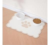Hearda Pet Mats for Food Bowls Water Absorbent, Wavy Edge Pet Food Mat Non Slip Quick Dry Cat Feeding Mat Diatomite Pet Feeding Mat Dog Bowl Mats Durable Water Dispenser Mat (40x50cm,Beige)