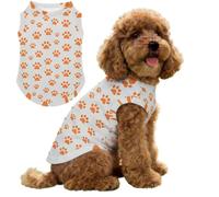 Hearda Pet Paw Print Lightweight Dog Cooling Vest, Breathable Ice Silk Dog Cooling Coat, Summer Sun Protection Jacket for Puppy Small Medium Pet&Cats Walking Hiking Outdoor (Orange,M)
