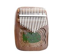 Hearda Portable Kalimba Thumb Piano 17 keys, Mahogany Wood Resin Micro Landscape Mbira Finger Piano, African Finger Keyboard with Tuning Hammer, Gift for Friends, Beginners (A. Koi Pond)