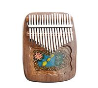 Hearda Portable Kalimba Thumb Piano 17 keys, Mahogany Wood Resin Micro Landscape Mbira Finger Piano, African Finger Keyboard with Tuning Hammer, Gift for Friends, Beginners (A.Lotus pond)