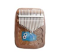 Hearda Portable Kalimba Thumb Piano 17 keys, Mahogany Wood Resin Micro Landscape Mbira Finger Piano, African Finger Keyboard with Tuning Hammer, Gift for Friends, Beginners (A. Boat)