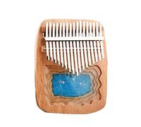 Hearda Portable Kalimba Thumb Piano 17 keys, Mahogany Wood Resin Micro Landscape Mbira Finger Piano, African Finger Keyboard with Tuning Hammer, Gift for Friends, Beginners (C. Jellyfish)