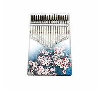 Hearda Portable Kalimba Thumb Piano 17 keys, Solid Pine Wood Handmade Mbira Finger Piano, African Finger Keyboard with Tuning Hammer, Gift for Friends Adult Beginners (Pink cherry blossom)