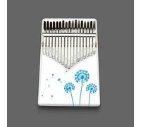 Hearda Portable Kalimba Thumb Piano 17 keys,Solid Pine Wood Handmade Mbira Finger Piano,African Finger Keyboard with Tuning Hammer,Gift for Friends Adult Beginners - Music Theme (Blue dandelion)