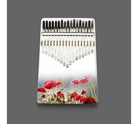 Hearda Portable Kalimba Thumb Piano 17 keys,Solid Pine Wood Handmade Mbira Finger Piano,African Finger Keyboard with Tuning Hammer,Gift for Friends Adult Beginners - Music Theme (Red butterfly)