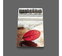 Hearda Portable Kalimba Thumb Piano 17 keys,Solid Pine Wood Handmade Mbira Finger Piano,African Finger Keyboard with Tuning Hammer,Gift for Friends Adult Beginners - Music Theme (Red leaves)