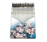Hearda Portable Kalimba Thumb Piano 17 keys, Solid Spruce Wood Handmade Mbira Finger Piano, 3D Flower African Finger Keyboard with Tuning Hammer, Gift for Friends Adult Beginners (Plum blossom)