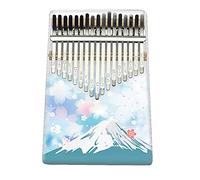 Hearda Portable Kalimba Thumb Piano 17 keys, Solid Spruce Wood Handmade Mbira Finger Piano, 3D Flower African Finger Keyboard with Tuning Hammer, Gift for Friends Adult Beginners (Snow mountain)