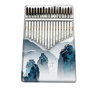 Hearda Portable Kalimba Thumb Piano 17 keys, Solid Spruce Wood Handmade Mbira Finger Piano, 3D Flower African Finger Keyboard with Tuning Hammer, Gift for Friends Adult Beginners (Misty Mountains)